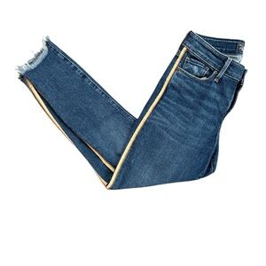 ABERCROMBIE & FITCH Women's Harper Low Rise Ankle Jeans Gold Stripe - Size 25